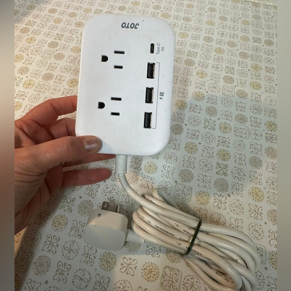 White Power Strip with USB Ports